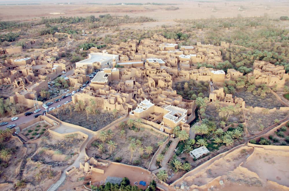 صورة حديثة لمدينة أشيقر القديمة.