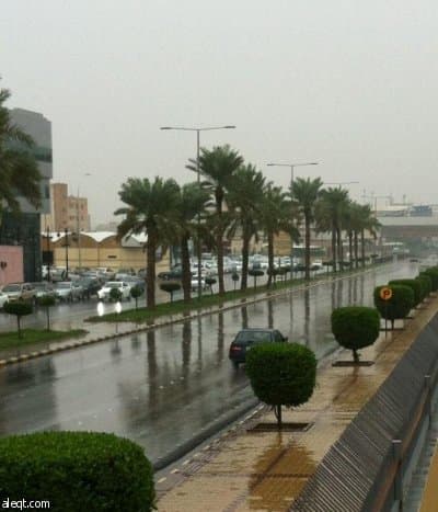 قصة مصورة :أمطار الرياض صباح اليوم