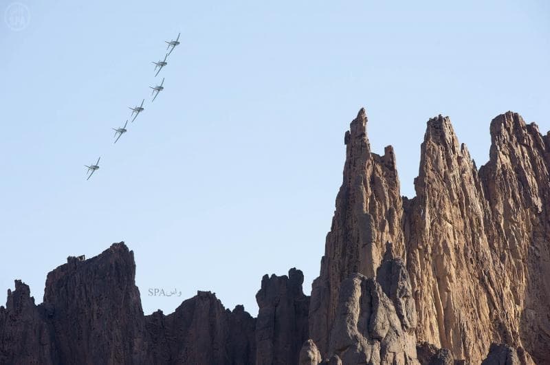 قصة مصورة : الصقور السعودية ترسم لوحة إبداعية في سماء حائل