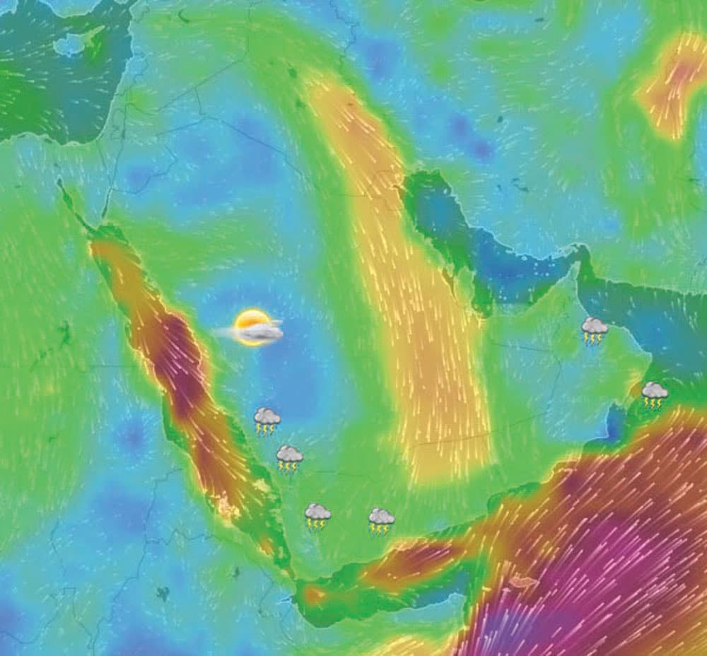 استمرار ظهور السحب الماطرة على مرتفعات السعودية اليوم وغدا