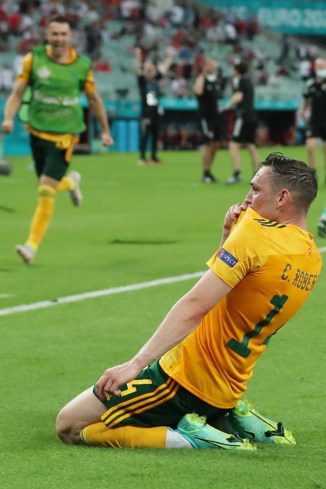 فرحه رامسي بالهدف الأول في تركيا. أ.ب.أ