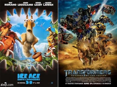 المتحولون و العصر الجليدي يتصدران إيرادات السينما الأمريكية