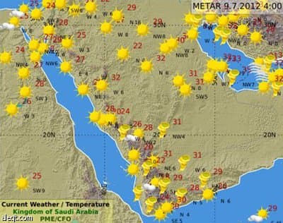 الأرصاد: إستمرار تأثير العوالق الترابية على وسط المملكة