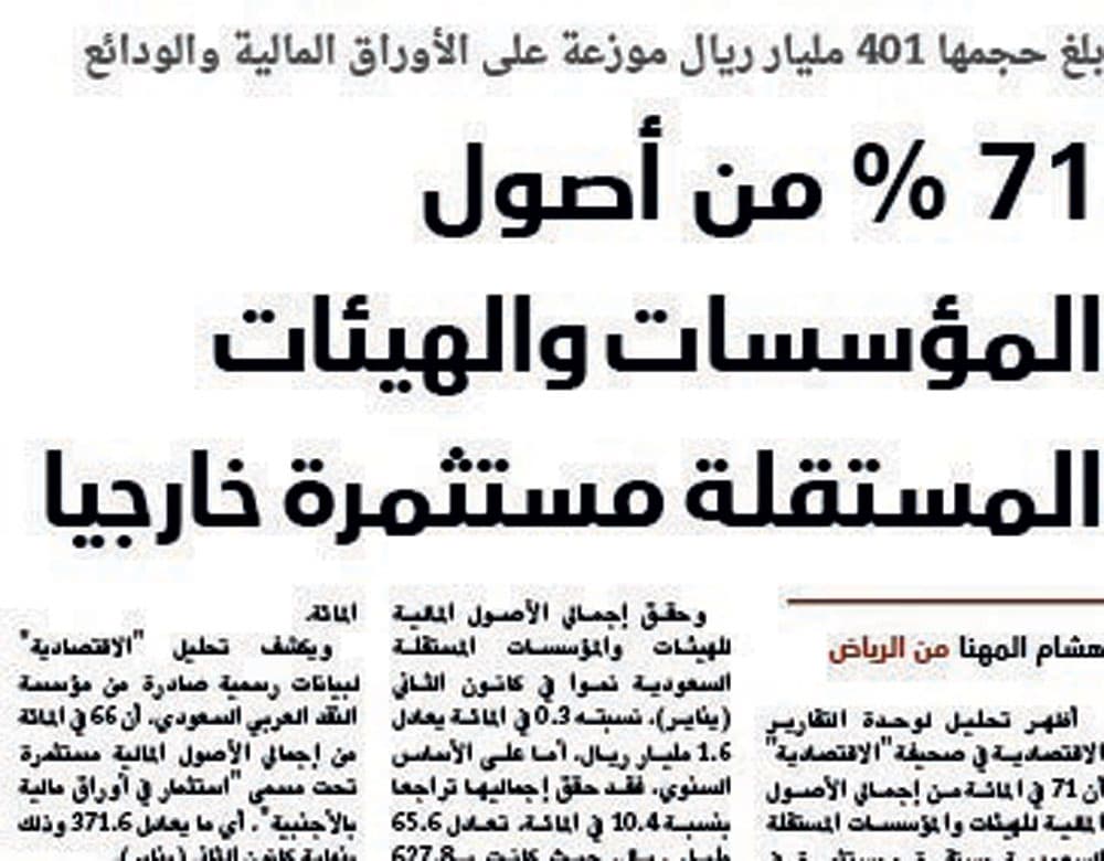 الأسهم السعودية أكثر جاذبية .. فلماذا نستثمر
في الخارج؟