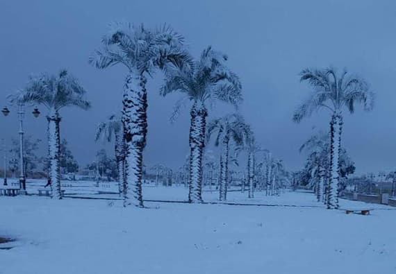 لأول مرة منذ أكثر من  60 عاما .. ثلوج في رفحاء