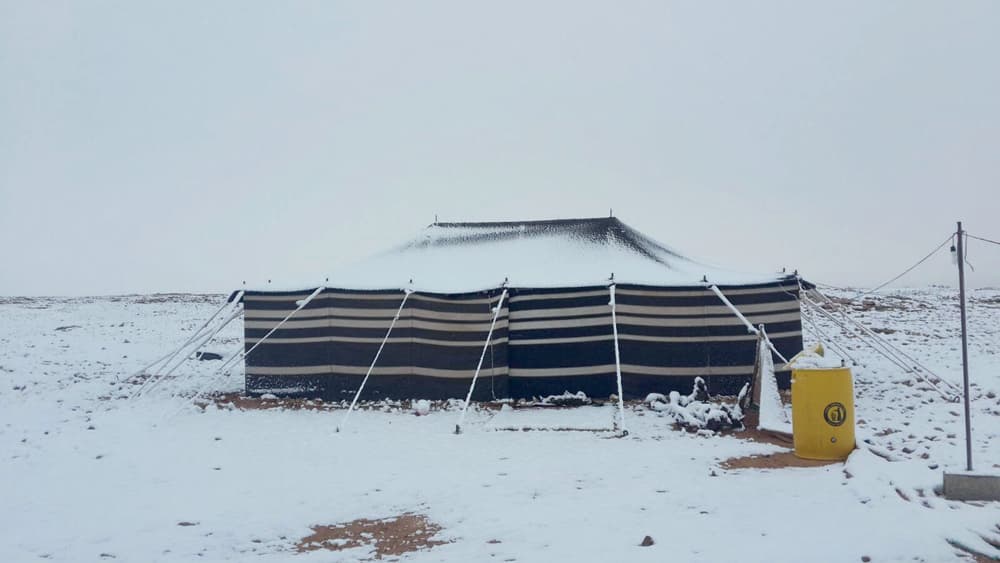 بعد 60 عاما.. الثلوج تعود إلى رفحاء