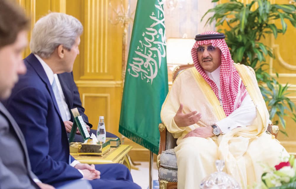 ولي العهد وكيري يبحثان سبل تنسيق التعاون في محاربة الإرهاب