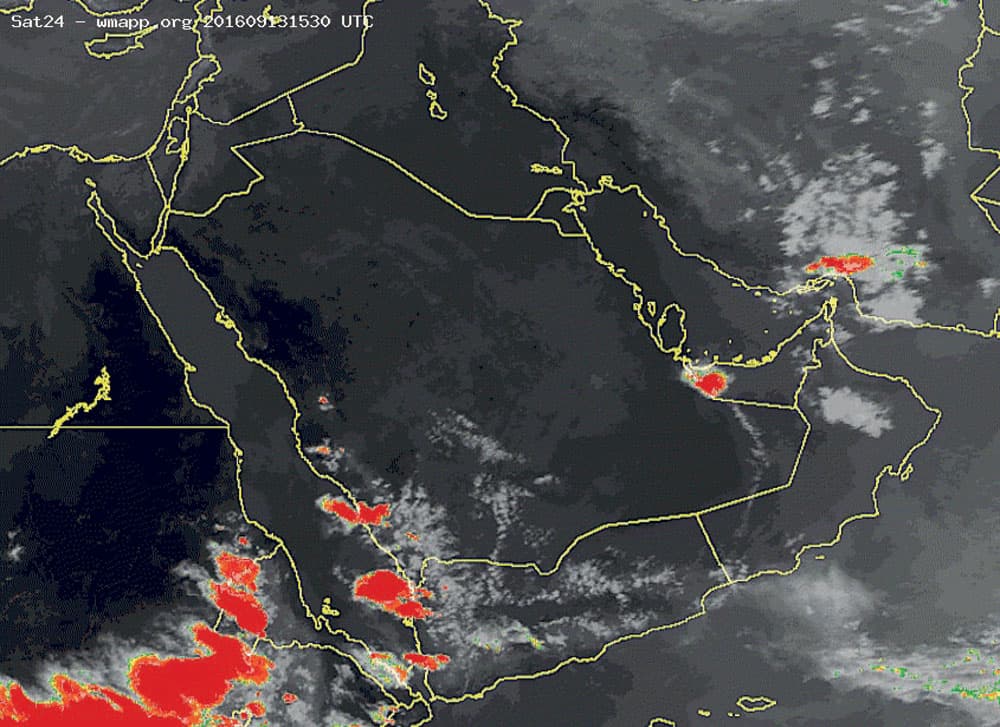 حركة السحب في شبه الجزيرة العربية.