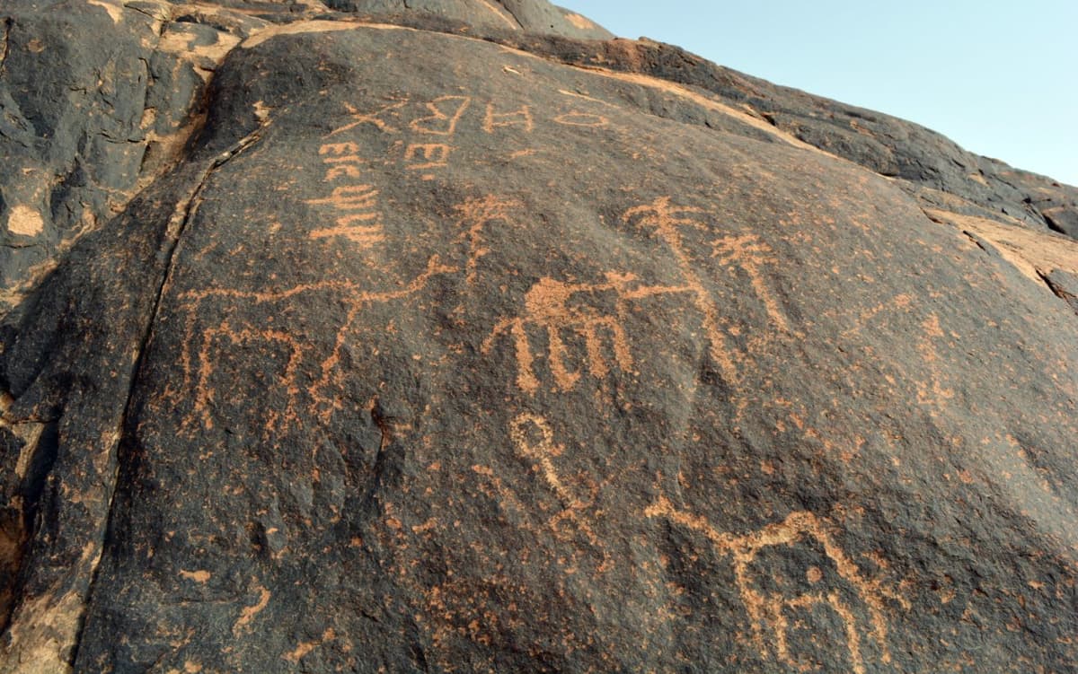 رسومات "جبل سواج" الثمودية الرائعة تبهر زوار رس القصيم