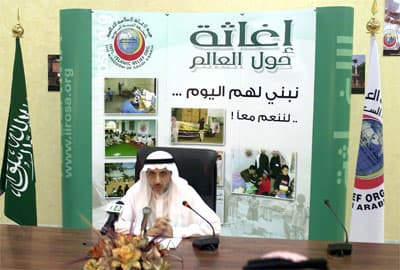 الدكتور عدنان خليل باشا الأمين العام لهيئة الإغاثة الإسلامية العالمية في مؤتمر صحفي، تعقد الجمعية العامة للهيئة الخميس المقبل اج