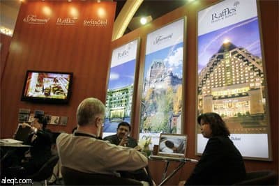 جناح دبي داخل معرض سوق آسيا الفاخر للسفر المقام في شانغهاي بمشاركة وكالات السياحة والسفر العالمية.