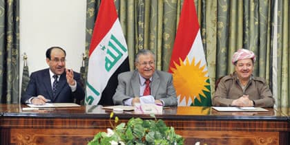 المالكي في  إقليم كردستان للمرة الأولى لبحث القضايا العالقة