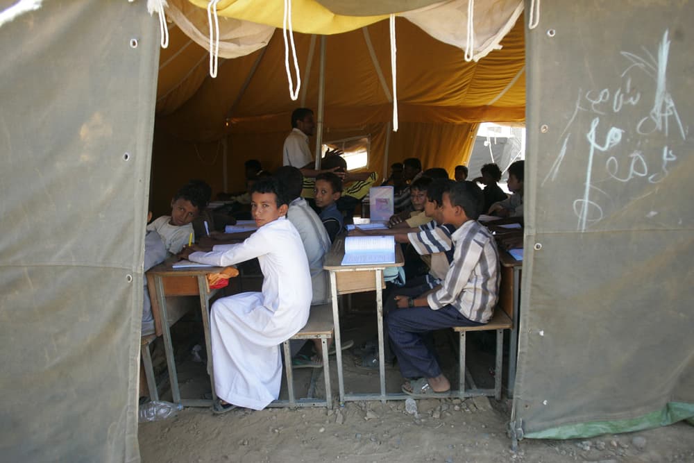 مخيم مزرق للاجئين يضم أكثر من 500 عائلة فرت من القتال الدائر في صعدة شمال اليمن.