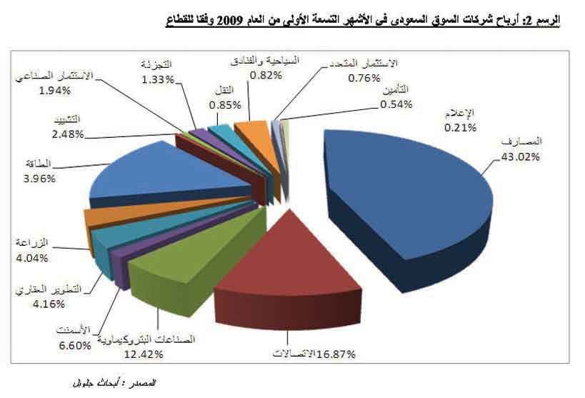 الأزمة العالمية تخفض حصة البنوك والبتروكيماويات في أرباح الشركات المدرجة إلى 56 %