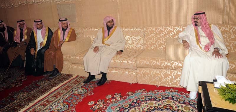 خادم الحرمين الشريفين الملك عبدالله بن عبد العزيز يصل روضة خريم