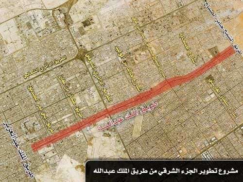 مخطط عام وشبكة طرق لمنطقة مطار الملك خالد بطول 325 كيلومترا