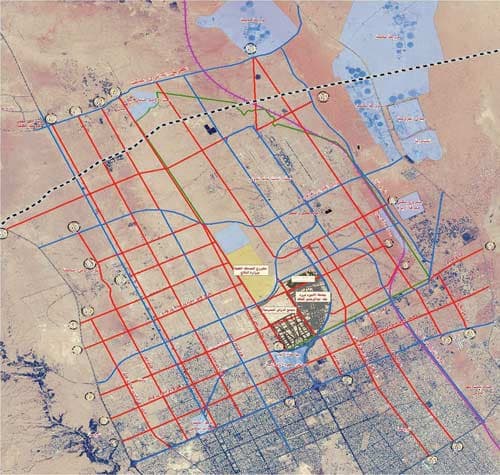 مخطط عام وشبكة طرق لمنطقة مطار الملك خالد بطول 325 كيلومترا