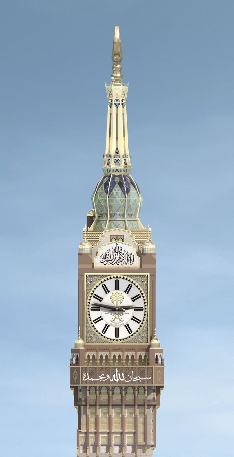 صور لمراحل العمل في ساعة مكة والتي سيبدأ التشغيل التجريبي لها في الأسبوع الأول من شهر رمضان المبارك