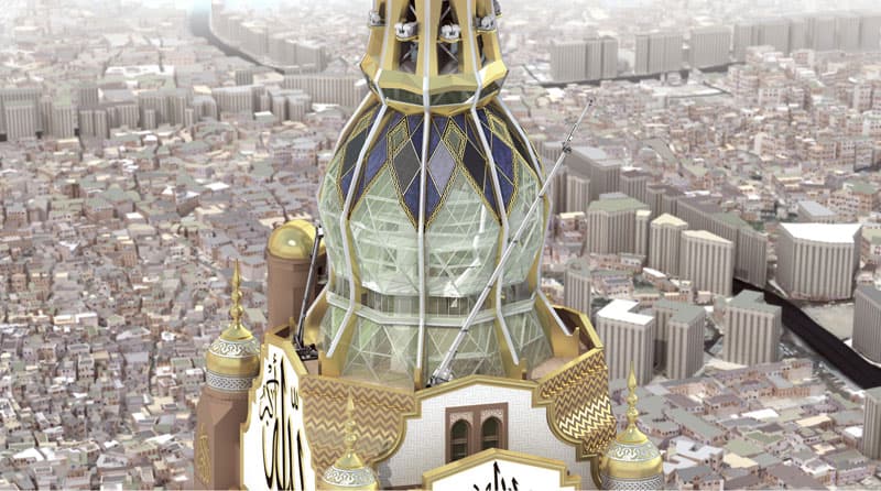 صور لمراحل العمل في ساعة مكة والتي سيبدأ التشغيل التجريبي لها في الأسبوع الأول من شهر رمضان المبارك