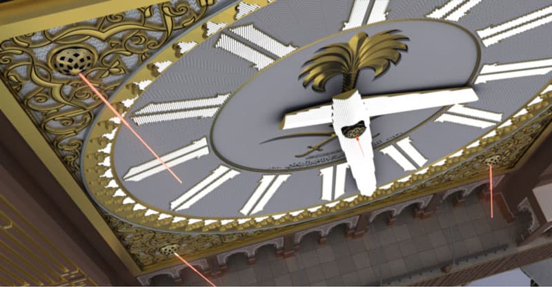 صور لمراحل العمل في ساعة مكة والتي سيبدأ التشغيل التجريبي لها في الأسبوع الأول من شهر رمضان المبارك