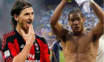 فاصل من الملاكمة بين ابراهيموفيتش وزميله اونيو خلال التدريب