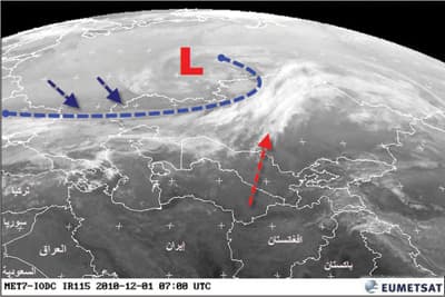 توقعات بعواصف ثلجية على جنوب وغرب آسيا يمتد أثرها إلى الجزيرة العربية