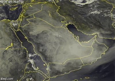 تدني الرؤية في شرق ووسط المملكة بسبب العوالق الترابية