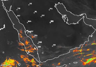استمرار للأتربة على وسط المملكة .. وأمطار على المرتفعات الجنوبية