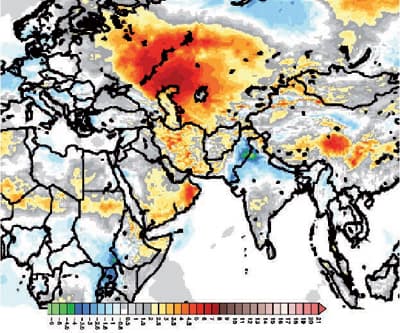 الحرارة تنخفض في المنطقتين الشمالية والغربية اليوم وغداً بـ 7 درجات