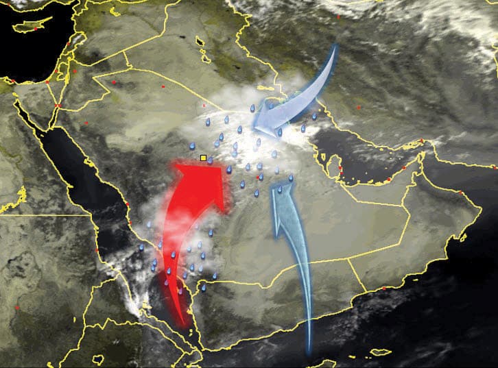 فرص هطولها مستمرة .. أمطار شبه غزيرة على أجزاء من الرياض والشرقية