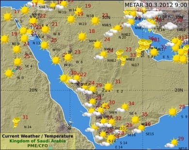 أمطار رعدية على الرياض