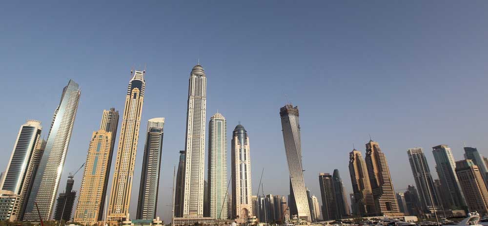 صورة للأبراج الشاهقة في مرسى دبي