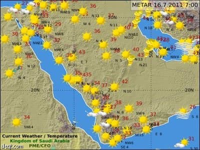 طقس شديد الحرارة على مكة والمدينة وسحب ركامية على المرتفعات الجنوبية