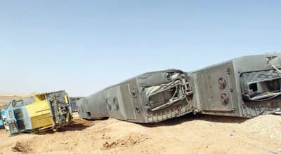 قطار السعودية الوحيد ينقلب لأول مرة