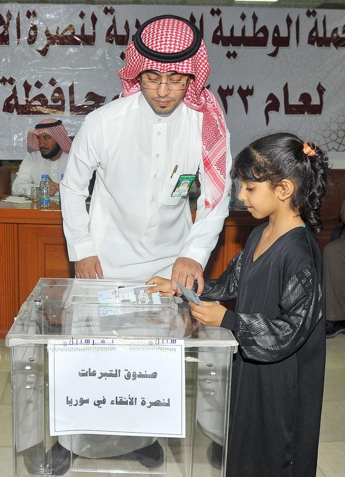 أكثر من 246 مليون ريال قيمة الدعم النقدي لنصرة الأشقاء في سوريا والتبرعات متواصلة
