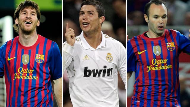 الكرة الذهبية تنحصر بين أقدام رونالدو وميسي وانييستا