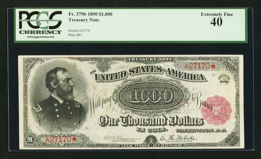 بيع ورقة فئة 1000 دولار عمرها 120 عاما في مزاد بـ 3.3 مليون دولار