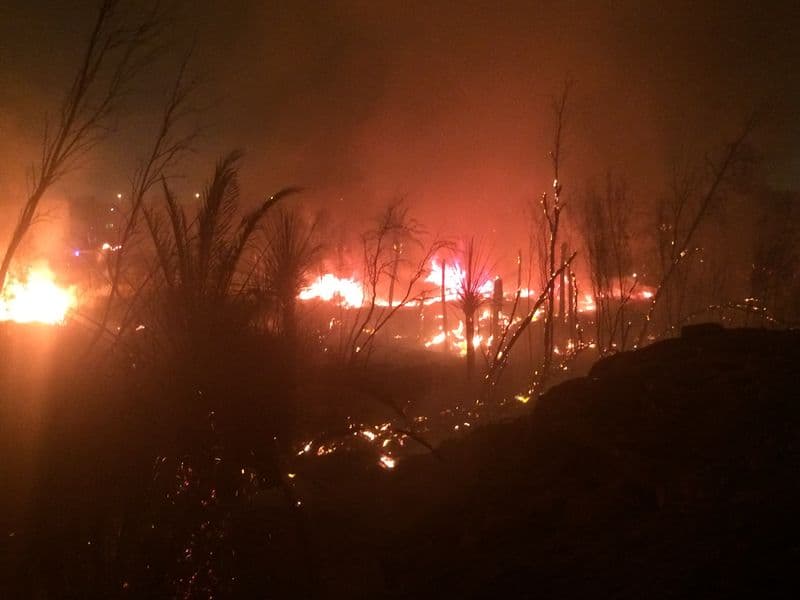 إخماد حريق كبير في وادي حنيفة