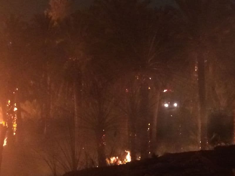 إخماد حريق كبير في وادي حنيفة