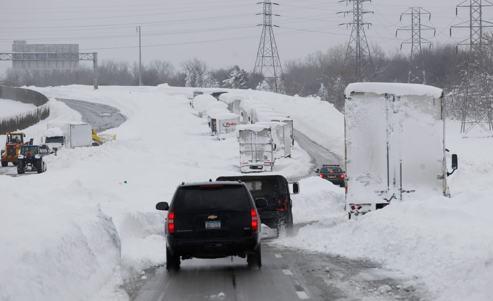 قصة مصورة : تساقط الثلوج على أمريكا