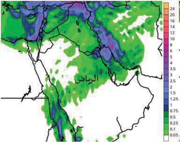 حالة مطرية تبدأ اليوم على بعض 
مناطق المملكة