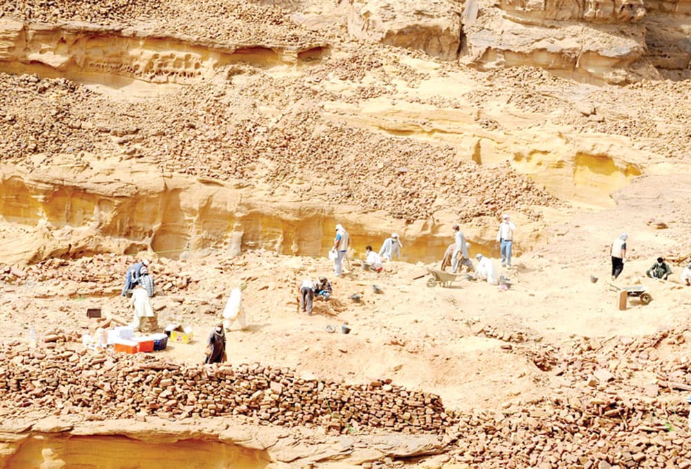فريق متخصص من «السياحة» يستكشف جبل أم درج في العلا