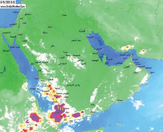 زيادة فرص هطول الأمطار فوق المرتفعات السعودية .. وطقس معتدل على المصايف