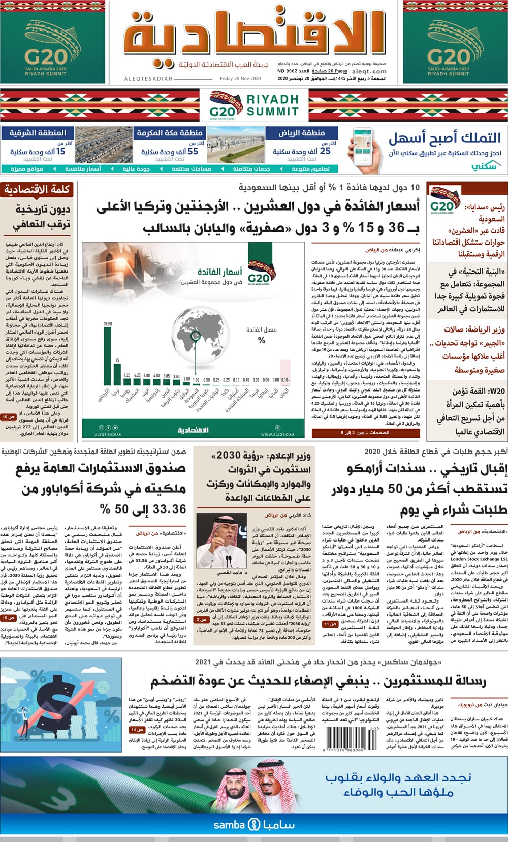 الجمعة 5 ربيع الآخر 1442 هـ الموافق 20 نوفمبر 2020 العدد 9902 