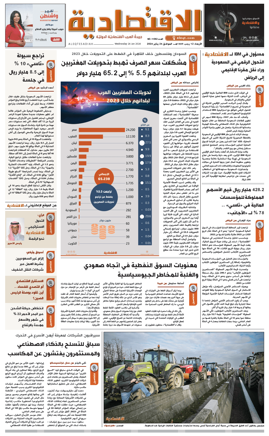 أولى الاقتصادية الأربعاء 24 يناير 2024