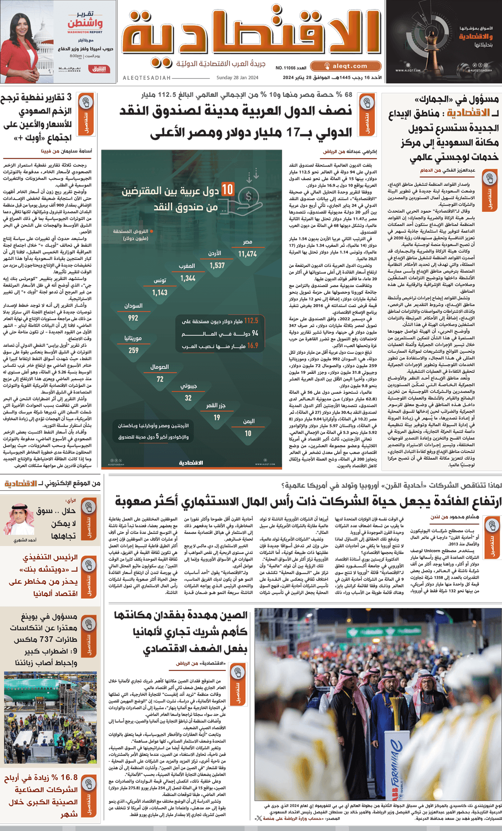 أولى الاقتصادية الأحد 28  يناير 2024