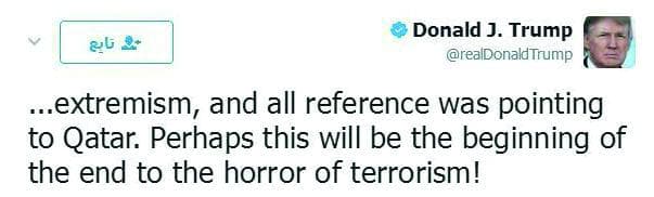 الرئيس الأمريكي عن تمويل الإرهاب: قادة المنطقة يشيرون إلى قطر