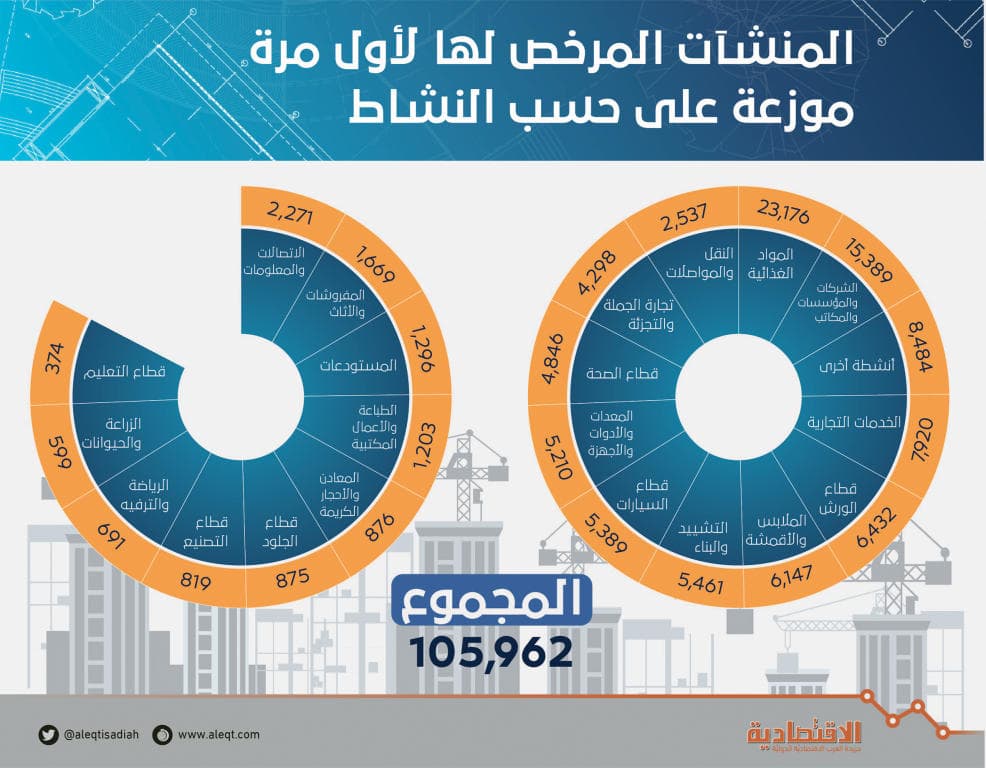 106 آلاف منشأة جديدة في 22 نشاطا خلال عام .. 691 للرياضة والترفيه