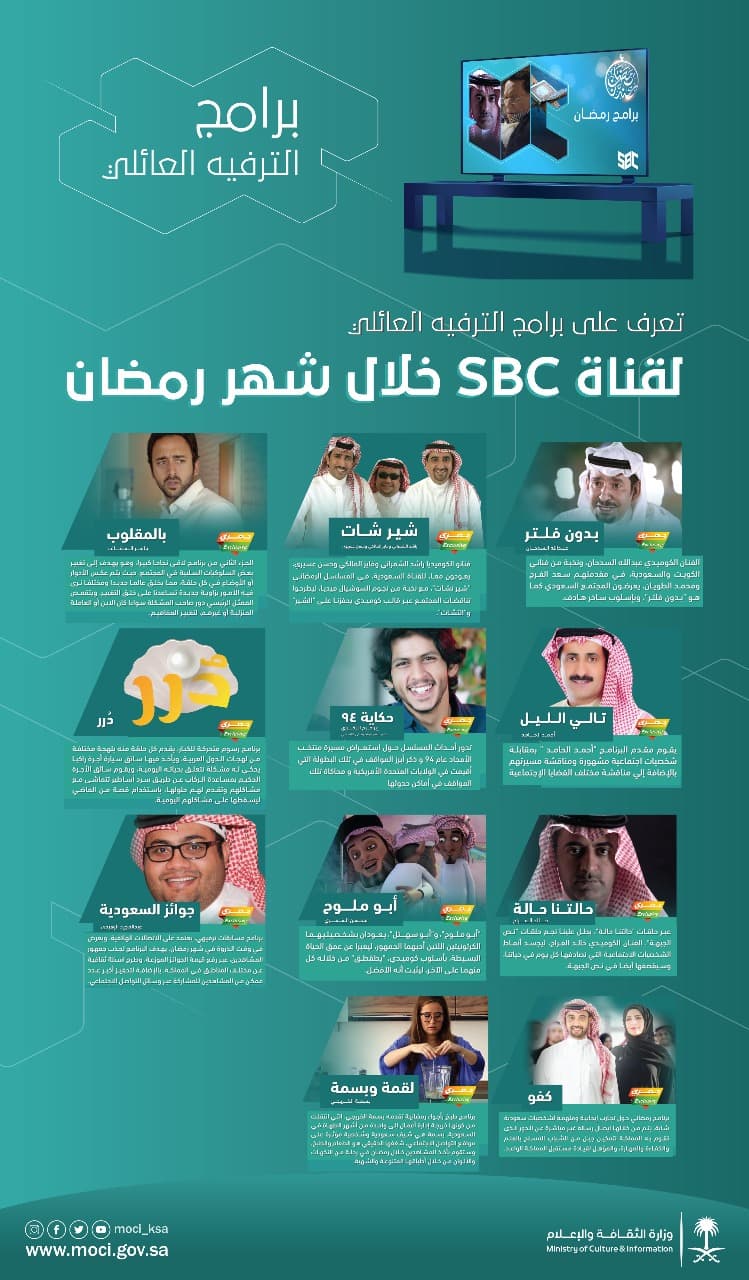 هيئة الإذاعة والتلفزيون تعرض خطة البرامج لقناتي السعودية وsbc خلال شهر رمضان
