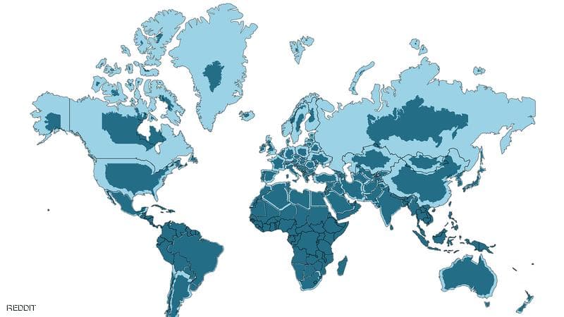 خريطة جديدة للعالم تكشف الخطأ التاريخي الفادح